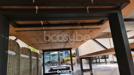 Jardinico NATURE Rechteckiger Niedriger Gartentisch Schwarzer Teak.