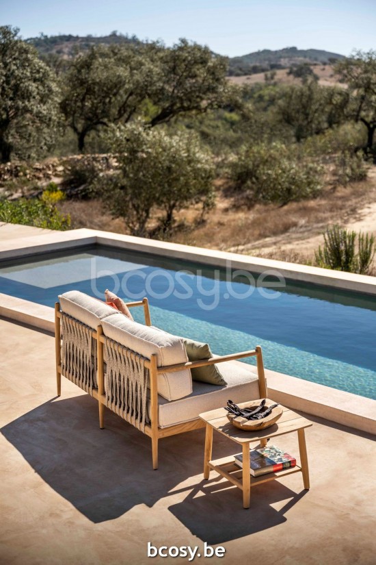 Jardinico NOA Lounge Sofa teak - artichoke strap Brulé.