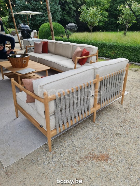 Jardinico NOA Lounge Sofa teak - artichoke strap Brulé.