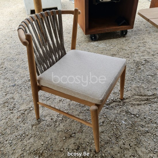 Jardinico NOA chaise de jardin teck - cordon artichaut Brulé.