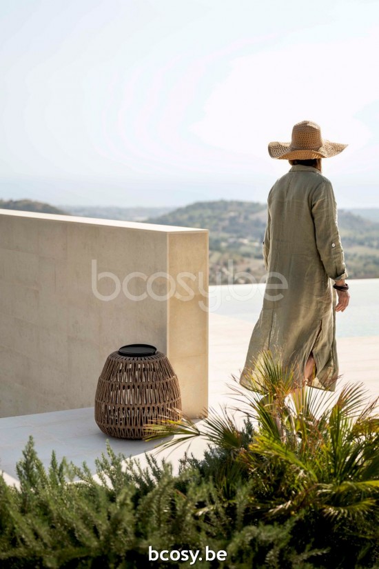 Jardinico NOTO CONIC Éclairage Led Grand Charcoal - Natural Rope.