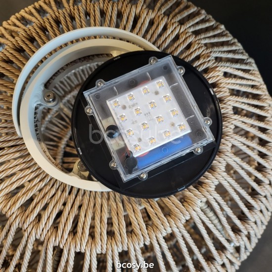 Jardinico NOTO CONIC Conical Led Light Small Charcoal - Natural Rope.