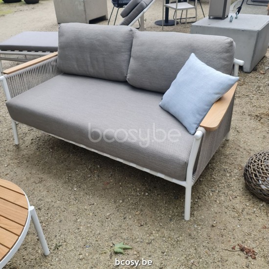 Jardinico SCOOP Canapé Sofa 2p Blanc - Corde Argent Beige.