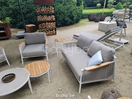 Jardinico SCOOP Sofa 3 Seater White - Silver Rope Beige.