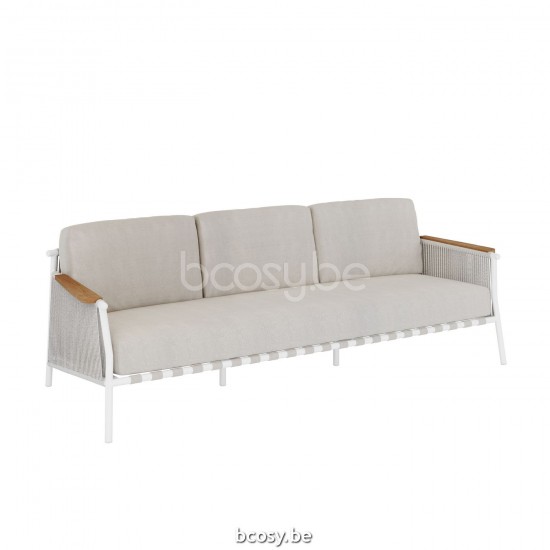 Jardinico SCOOP Tuinzetel 3 P Wit - Zilveren Koord Beige.