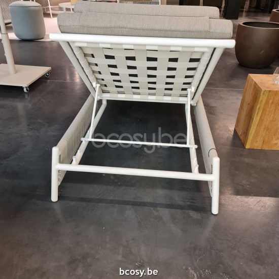 Jardinico SCOOP Sunlounger White - Silver Rope Beige.