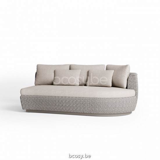 Jardinico TONDO Organisch Modulaire Organische Sofa Linker Arm Linnen alu - Seal touw Pampas cat C.