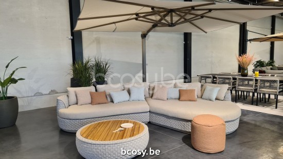  Jardinico TONDO Organisch Sofa Modular Organic rechter Arm Leinen Alu - Seal Seil Pampas cat C.