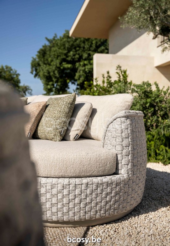 Jardinico TONDO Canapé Sofa 3p Lin alu - Corde seal Pampas cat C.