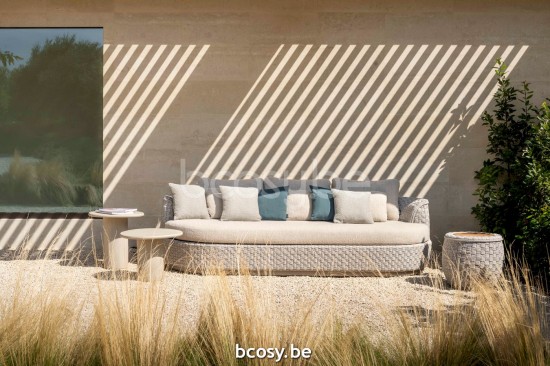 Jardinico TONDO Oval Sofa 3p Leinen Alu - Seal Seil Pampas cat C.