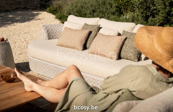 Jardinico TONDO Oval Sofa 3 Seater Linen alu - Seal Rope Pampas cat C.