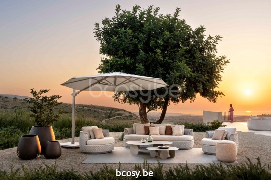 Jardinico TONDO Canapé Sofa 3p Oval Lin alu - Corde seal Pampas cat C.