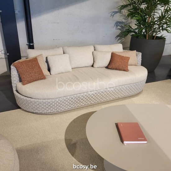  Jardinico TONDO Oval Sofa 3p Leinen Alu - Seal Seil Pampas cat C.