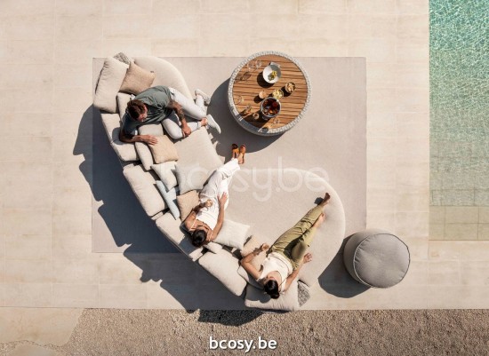 Jardinico TONDO Organic Modular Organic Sofa Island Right Arm Linen alu - Seal Rope Pampas cat C.