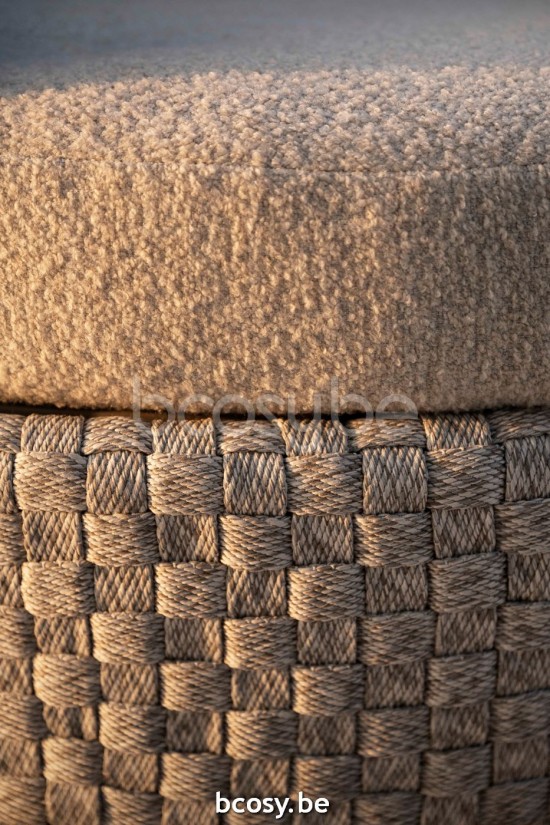  Jardinico TONDO Organisch Modulares organisches Sofa Insel rechter Arm Leinen Alu - Seal Seil Pampas cat C.