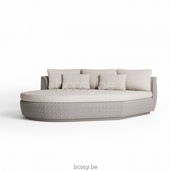 Jardinico TONDO Organisch Modulaire Organisch Sofa Eiland Rechter Arm Linnen alu - Seal touw Pampas cat C.