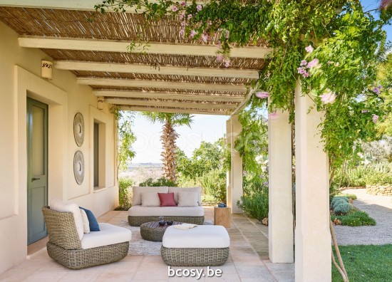  Jardinico TUGU Loungesessel 1s Drehbar Cottage Linnen.