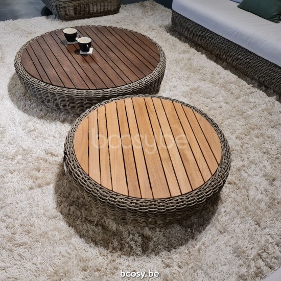 Jardinico TUGU Runder Couchtisch Cottage - Teakholz.