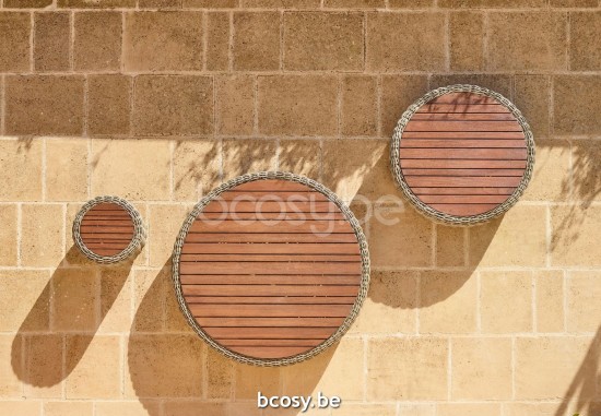 Jardinico TUGU Runder Beistelltisch Cottage - Sable Teakholz.