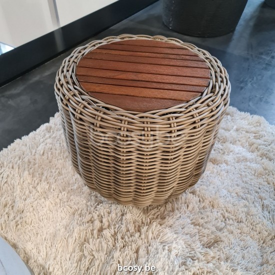 Jardinico TUGU Round Sidetable Ø45 Cottage - Sable Teak.