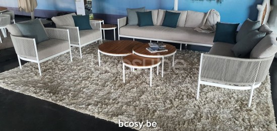 Jardinico VOLTE Bout De Canapé Blanc Teak.