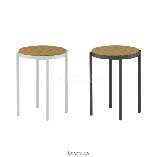 Jardinico VOLTE Round Nesting Side Table White Teak.