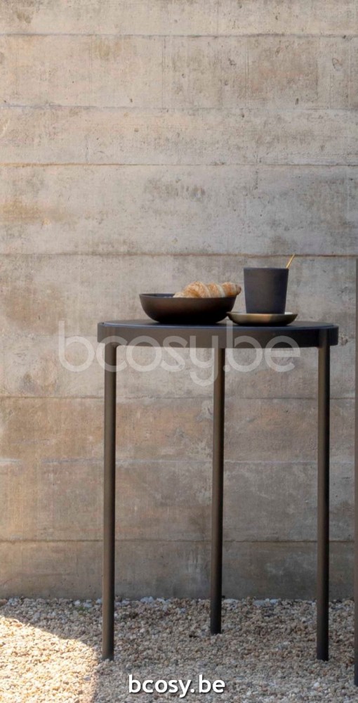 Jardinico VOLTE Round Outdoor Garden Nesting Side Table Ø40 Charcoal Powder Coated Aluminium Ceramic Nero-Charcoal.