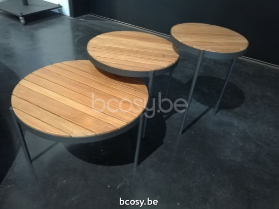 Jardinico VOLTE Round Nesting Side Table Charcoal Teak.