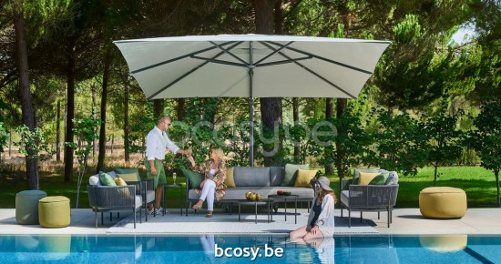 Jardinico VOLTE Table D'appoint De Jardin D'extérieur Emboîtable Rond Ø75 Aluminium Thermolaqué En Anthracite Ceramic Nero-Charcoal.