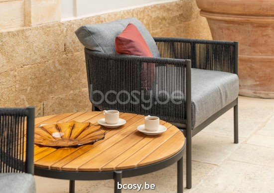Jardinico VOLTE Table Basse Antracite Teak.