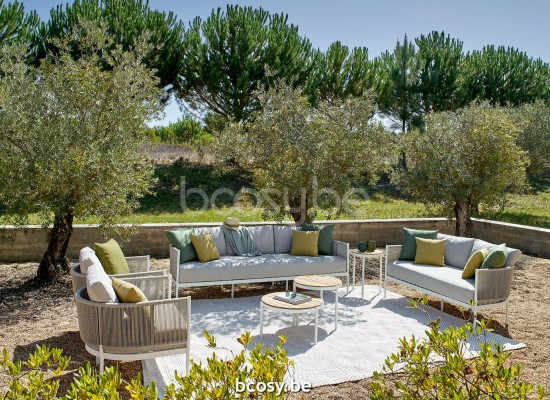 Jardinico VOLTE Table Basse Blanc Teak.