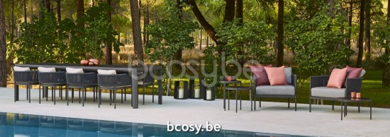 Jardinico VOLTE Runder Beistelltisch Nestbar Anthrazit Ceramic Nero-Charcoal.