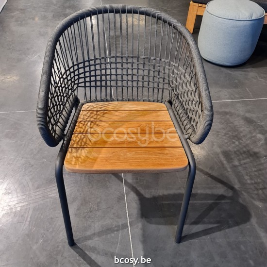 Jardinico YUNA Fauteuil Anthracite - Cordon Anthracite Beige.