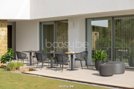 Jati&Kebon Parana Bistrotafels Antraciet mat aluminium.