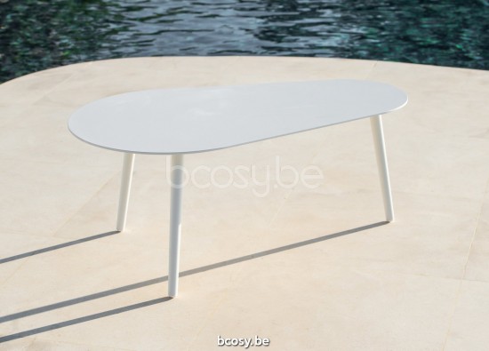 Jati&Kebon Amazone tuinsalontafels bijzettafels koffietafels voor buiten terras Wit mat aluminium.