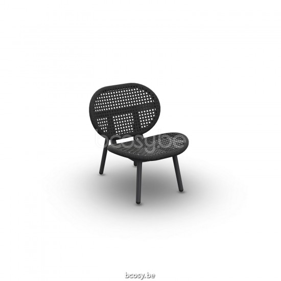 Jati Kebon Skate Alu Deep Seating Chair Alu Charcoal Mat Rope Charcoal Black Open Weaving.