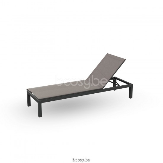 Jati Kebon Cadzand Sunlounger Alu Charcoal Mat Batyline Taupe.