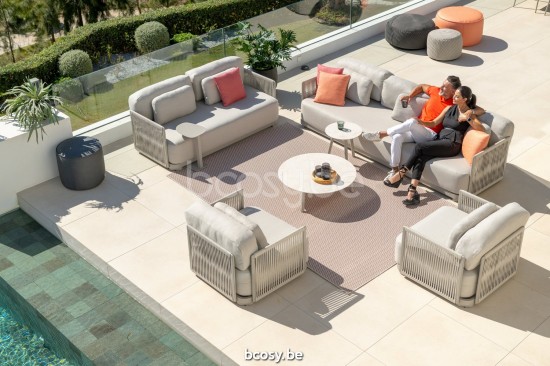 Jati&Kebon Durbuy salons de jardin détente 2 places Couleur sable.