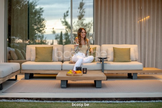 Jati&Kebon Tucino tuinsalontafels bijzettafels koffietafels voor buiten terras Antraciet mat aluminium.