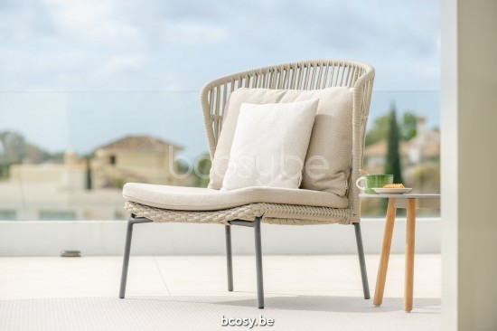 Jati&Kebon Lima Loungesets 1zit Antraciet mat aluminium Beige uni.