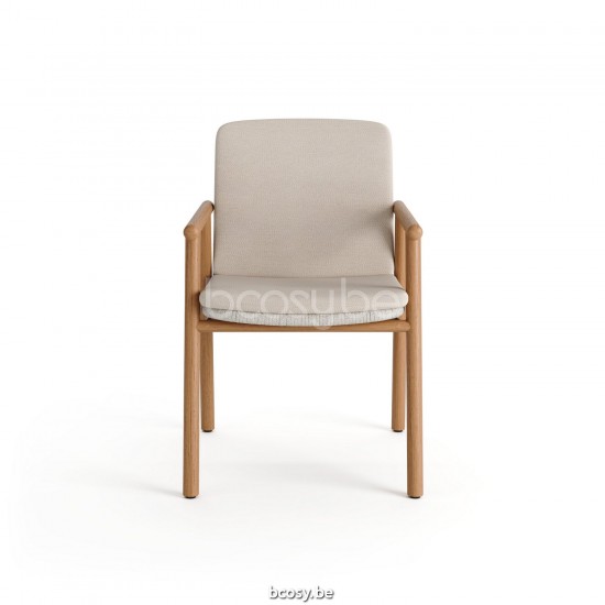 Jati Kebon Benoa Tuinstoel met armleuningen Zonder kussens Koord Linnen.