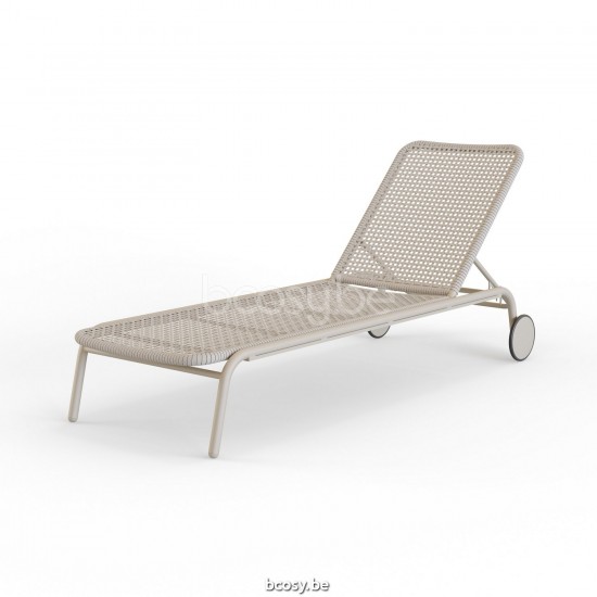Jati Kebon Durham Sunlounger Alu Sand Mat Rope Linnen Open Weaving.