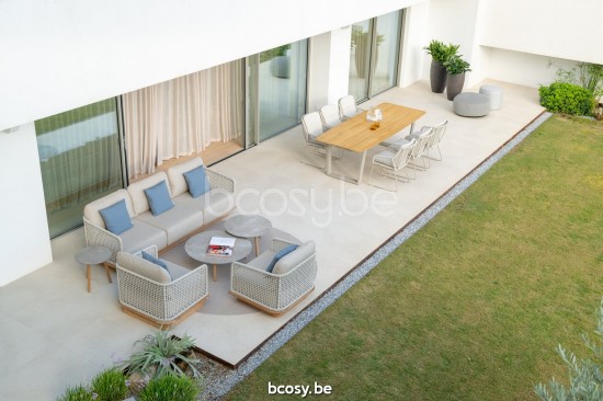 Jati&Kebon Acri garden outdoor lounge sets Sand mat Linnen.
