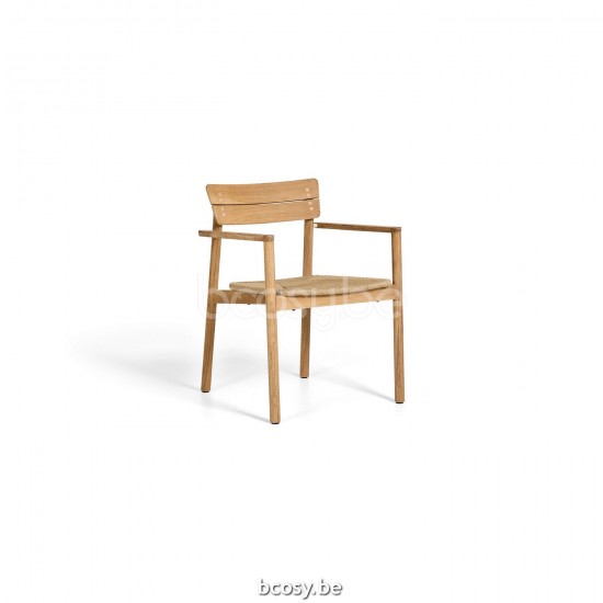 Jati Kebon Lynn Teak Arm Chair Teak Natural Smooth Wicker Natural 5mm Envelop Weaving.