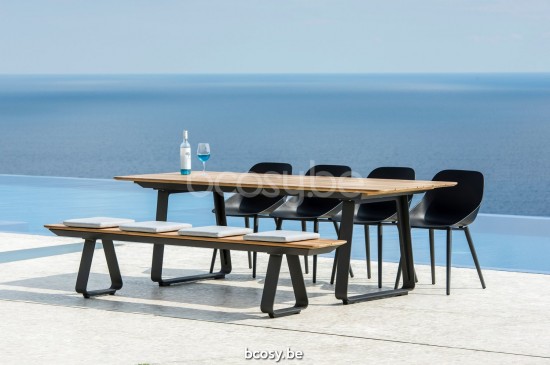 Jati&Kebon Galati tuinstoelen buitenstoelen Antraciet mat aluminium.