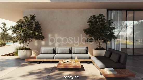 Jati&Kebon Truro Loungesets 2zit Antraciet mat aluminium.