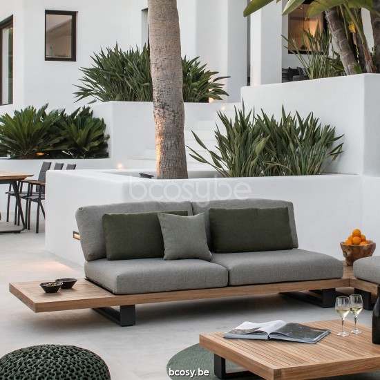 Jati Kebon Truro Salon de Jardin Base salon 2 places + 2 pièces teck Aluminium anthracite mat.
