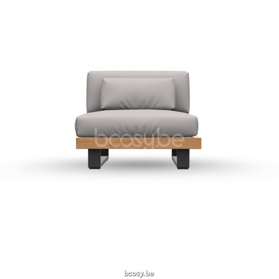 Jati Kebon Truro Lounge Loungebasis 1-zit Antraciet mat aluminium.