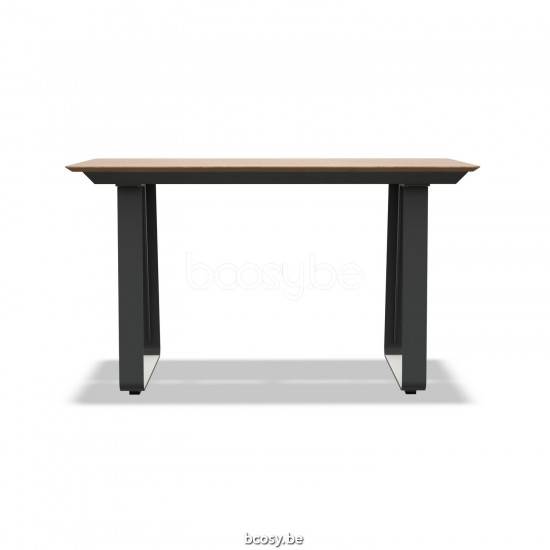 Jati Kebon Elko Bartafel Antraciet mat aluminium Tafelblad Teak.