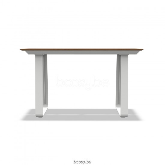Jati Kebon Elko Bartafel Wit mat aluminium Tafelblad Teak.